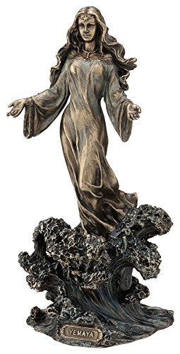 Yemaya Standing On Ocean Wave, Cold Cast Bronze, L51/2, W4 7/8, H11 1/4