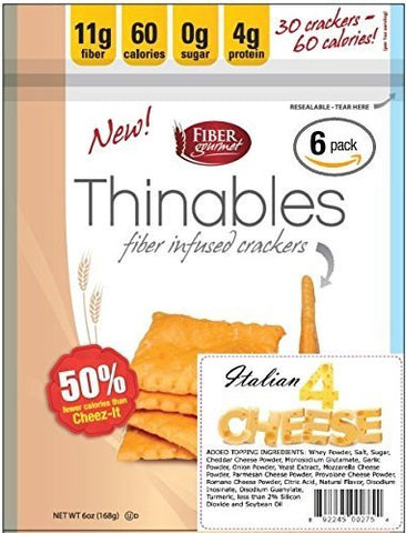 Thinables Crackers, Four Cheese (Cheese) Flavor, 6 oz