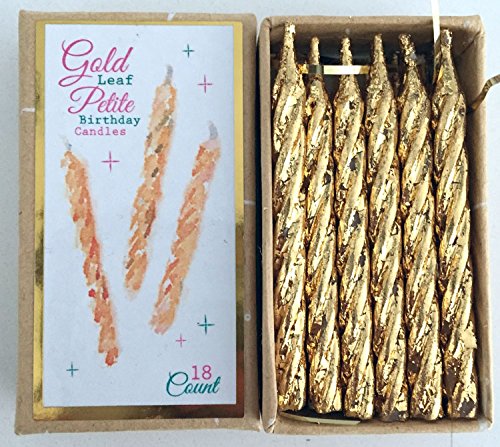 Glitterville, Gold Petite Party Candle, St/18, 2.5”