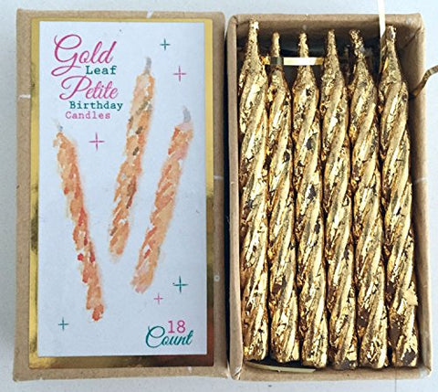 Glitterville, Gold Petite Party Candle, St/18, 2.5”