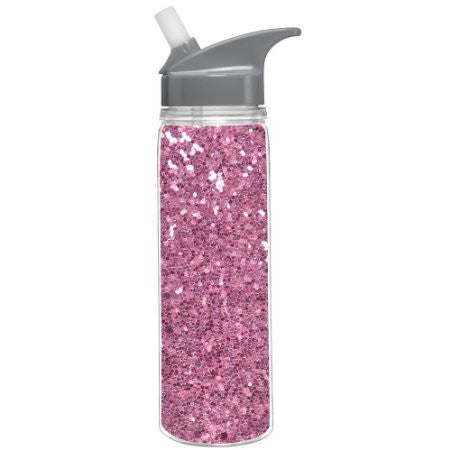 18oz Loop Water Bottle Pink Glitter with Loop Lid & Spout