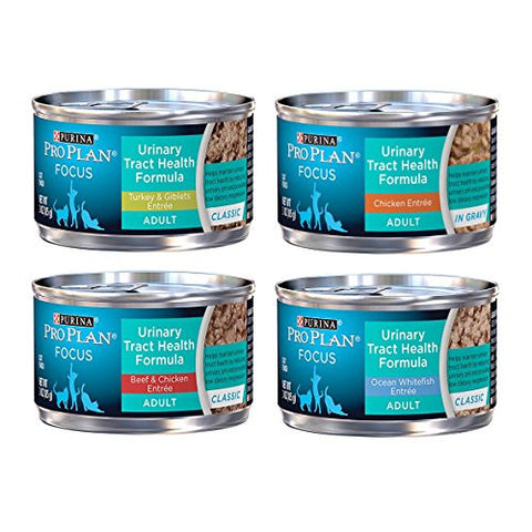 3-Pro Plan Urinary Tract Health Formula Chicken Entree 3 oz and 3-Purina Pro Plan Focus Adult Urinary Tract Health Formula Ocean Whitefish Entrée Classic 3 oz and 3-Purina Pro Plan Focus Adult Urinary Tract Health Formula Beef & Chicken Entrée Classic 3 o
