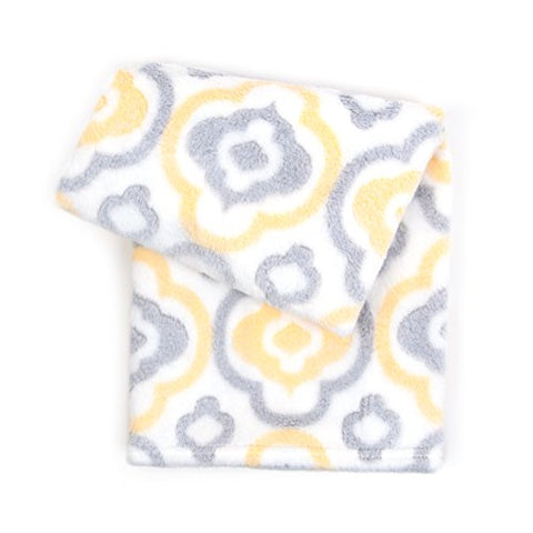 3D Jacquard Baby Blanket Yellow/Grey Geometric