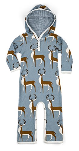 Hooded Romper, Blue Buck- 12-18M