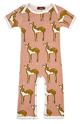 Short Sleeve Romper, Rose Doe- 6-12M