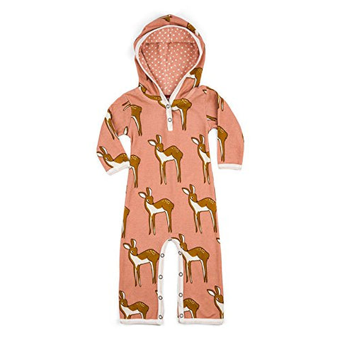 Hooded Romper, Rose Doe- 6-12M