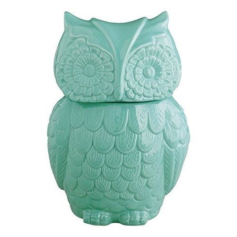 Aqua Owl Cookie Jar