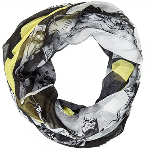 Batman Logo on Black/White Infinity Scarf