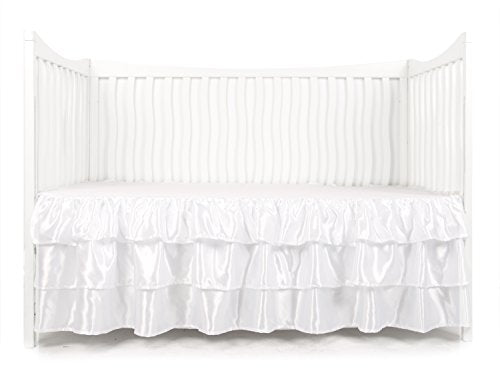 Satin Ruffle Crib Skirt White