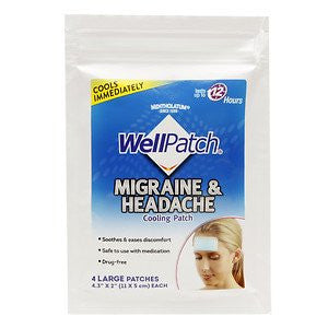 WellPatch Migraine Cooling Headache Patches, 4Patches/Pouch