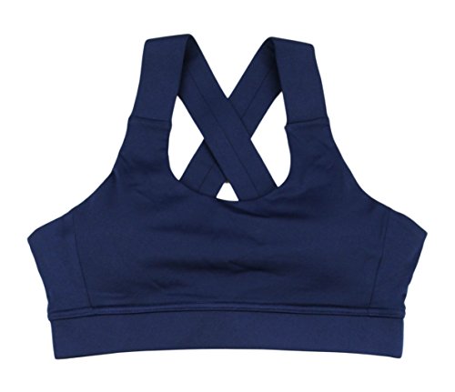 Criss Cross Sports Bra - Navy, Large