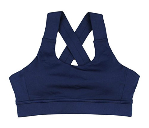 Criss Cross Sports Bra - Navy, Large