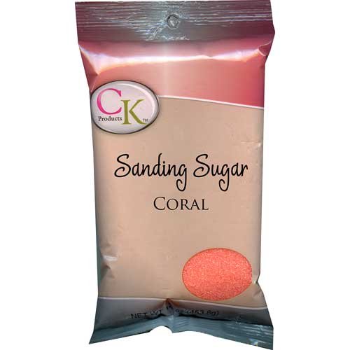 Coral Sanding Sugar, 16 oz