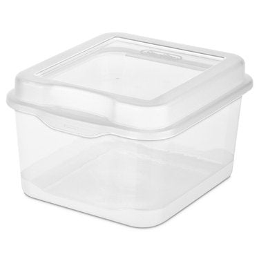 Fliptop, Clear, 7 5/8" L X 6 1/2" W X 4 1/2" H