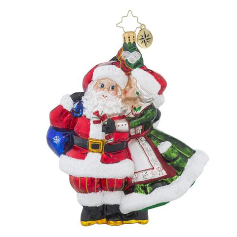 Mr. & Mrs. Mistletoe, 5", Glass Christmas Ornament