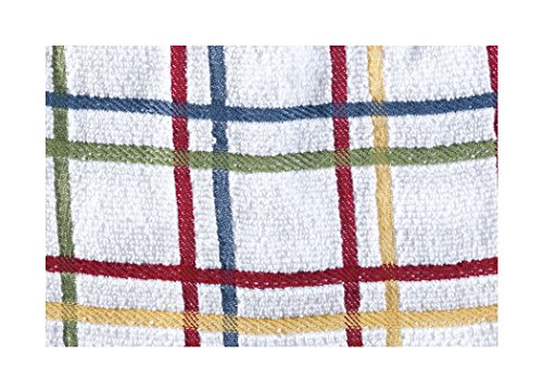 Multi Check Tie Towel, Paprika, 8.5 x 17-inch