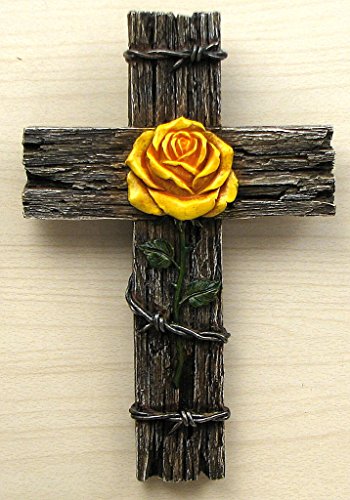 Yellow Rose Cross (12" T x 6" W x 1 1/2 " D)
