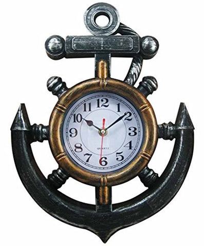 15" Anchor Wall Clock Bronze Finish