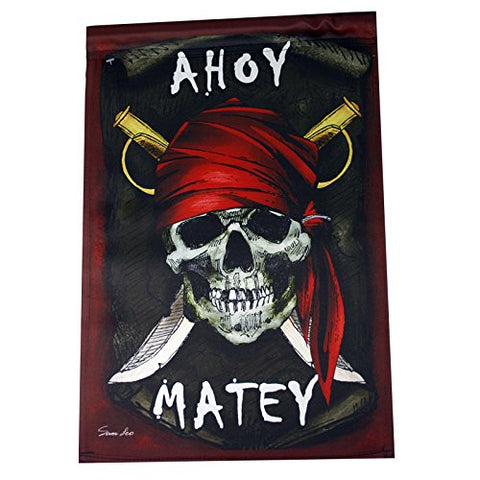 12" X 18" Ahoy Matey Pirate Garden Flag