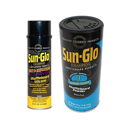 Shuffleboard Powder Speed 1 Super Glide (16oz/454g) and Pro Series Silicone Spray (12oz/341g)