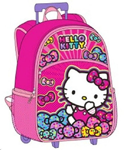 Hello Kitty 16" Multi Color Bows Rolling Backpack
