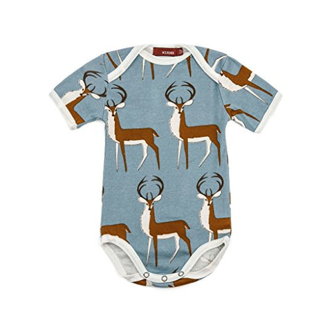 Short Sleeve One Piece, Blue Buck- 3-6M