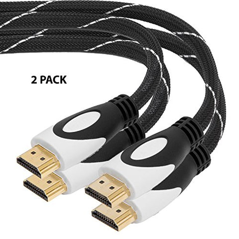 High-Speed HDMI Category 2 Premium Cable (6 Feet) Supports 3D & 4K Resolution, Ethernet, 1080P and Audio Return - Nylon Braided Jacket