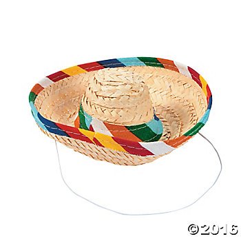 Mini Sombrero Hats with String 12 pcs