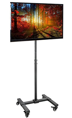 TV Mobile Floor Stand Height Adjustable Mount w/ Wheels | 13" to 42" Screen, Dimensions 33"x7.5"x3.5"
