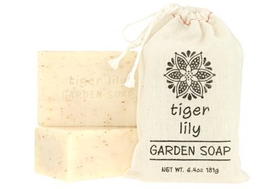 6.4 oz Soap Block in Cloth Sack, Tiger Lily