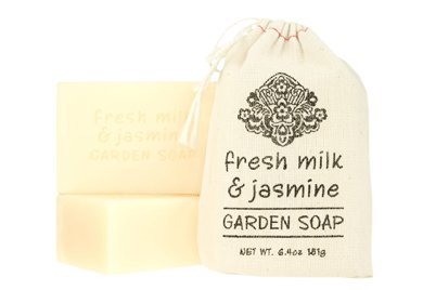 6.4 oz Soap Block in Cloth Sack, Fresh Milk and Jasmine