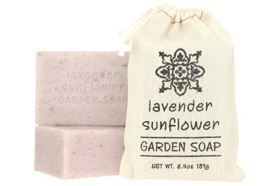 6.4 oz Soap Block in Cloth Sack, Lavender Sunflower