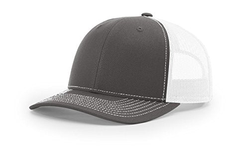 Richardson, Richardson Trucker Twill Mesh Snapback - Charcoal/White