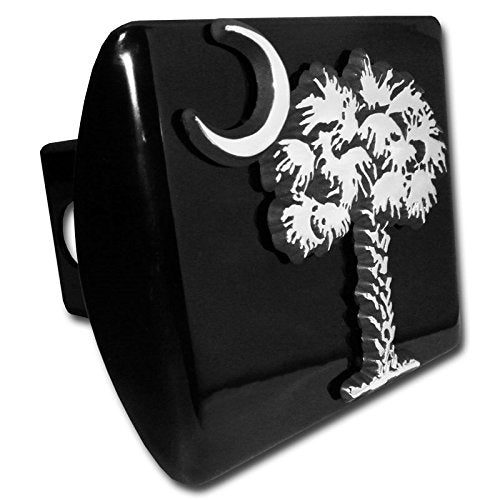 South Carolina Palmetto Emblem on Black Metal Hitch Cover