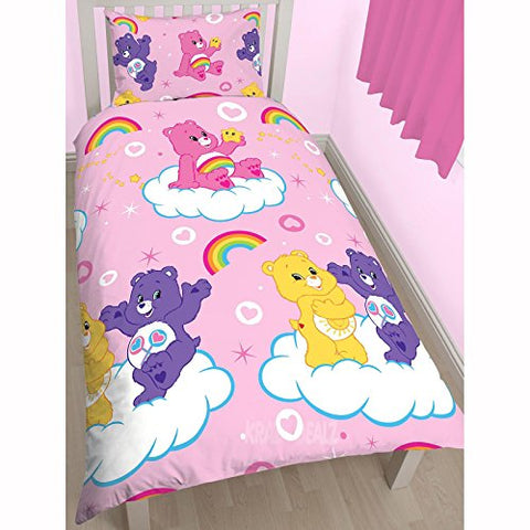 Care Bears Share Single Rotary Duvet Set - 135cm x 200cm (53in x 78.5in) Pillowcase size: 48cm x 74cm (19in x 29in) Pink