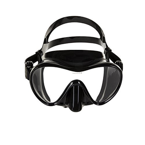 Frameless Single Window Diving Snorkeling Mask, Black Silicon
