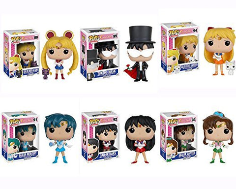 POP Anime: Sailor Moon - Sailor Moon w/ Luna, POP Anime: Sailor Moon - Tuxedo Mask, POP Anime: Sailor Moon - Venus w/ Artemis, POP Anime: Sailor Moon - Sailor Mercury, POP Anime: Sailor Moon - Sailor Mars and POP Anime: Sailor Moon - Jupiter