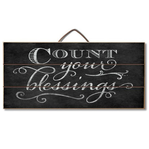 Count Your Blessings Slatted Wood Sign, 12 " x 6" x 0.75"