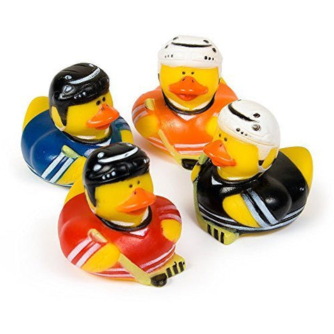 Vinyl Hockey Rubber Duckies Assorted, 12 pcs