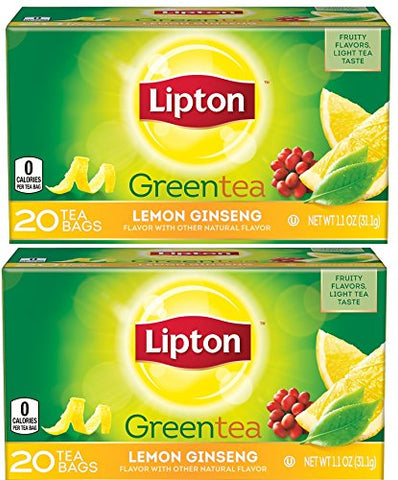 Lemon Ginseng Green Tea, 20's