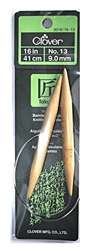 Clover Needlecraft Clover Takumi Bamboo 16in Circular Knitting Needle Size 13