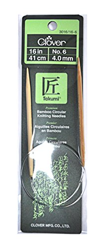Clover Needlecraft Clover Takumi Bamboo 16in Circular Knitting Needle Size 6