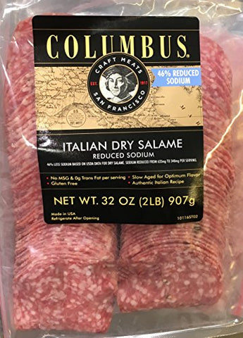 Columbus Italian Dry Sliced Salame, Set Of 6, 12 oz