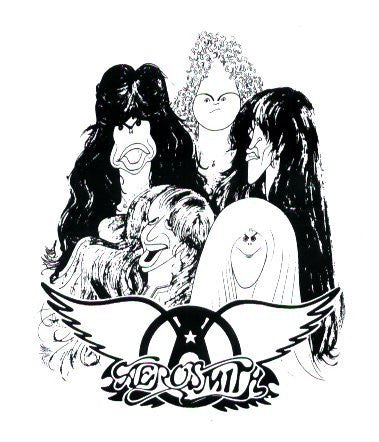 Aerosmith Cartoon Group Shot- 5" x 5.75" Color Sticker