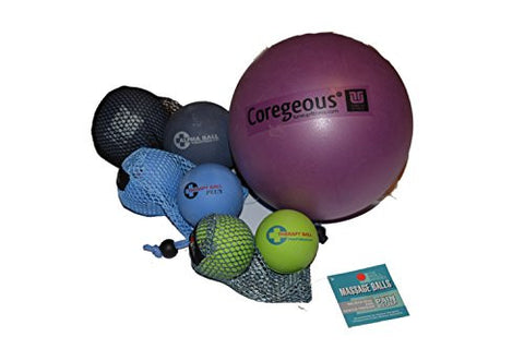 Coregeous Ball, YTU Therapy Balls w/Tote, Therapy Ball Plus Pair in Tote & ALPHA Twin Set