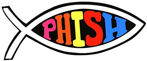 Phish- Logo on fish symbol - 8.75" x 3.75" Die Cut Sticker