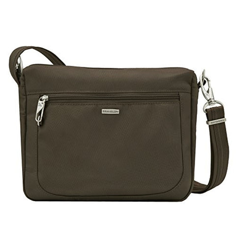 Anti-Theft Classic Small E/W Crossbody Bag- Chocolate