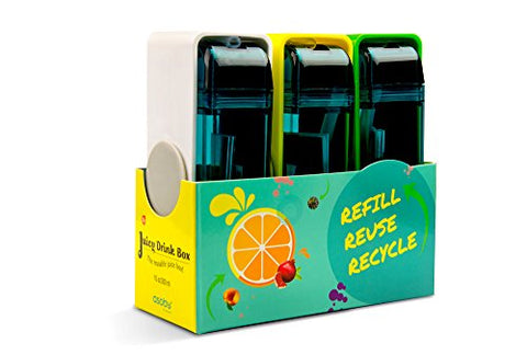Juicy Drink Box - White, 10 oz,
Juicy Drink Box - Yellow, 10 oz And
Juicy Drink Box - Green, 10 oz