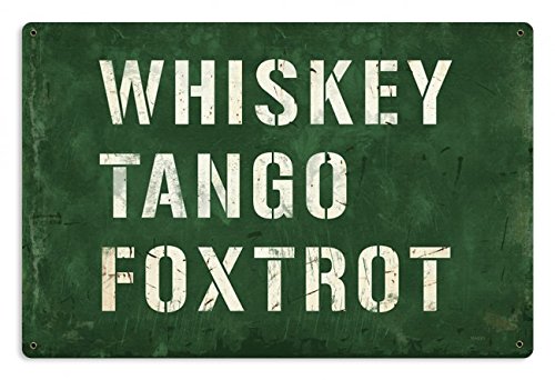 Whiskey Tango Foxtrot Metal Sign 18x12 in