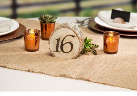 Natural Wood Slice Table Numbers Approximately 4" Diameter 20 per Pack